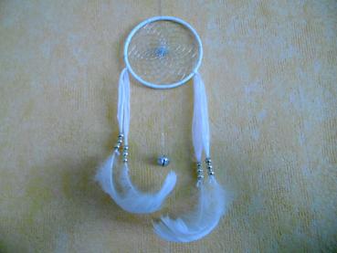 Traumfänger mit Silber Weiß